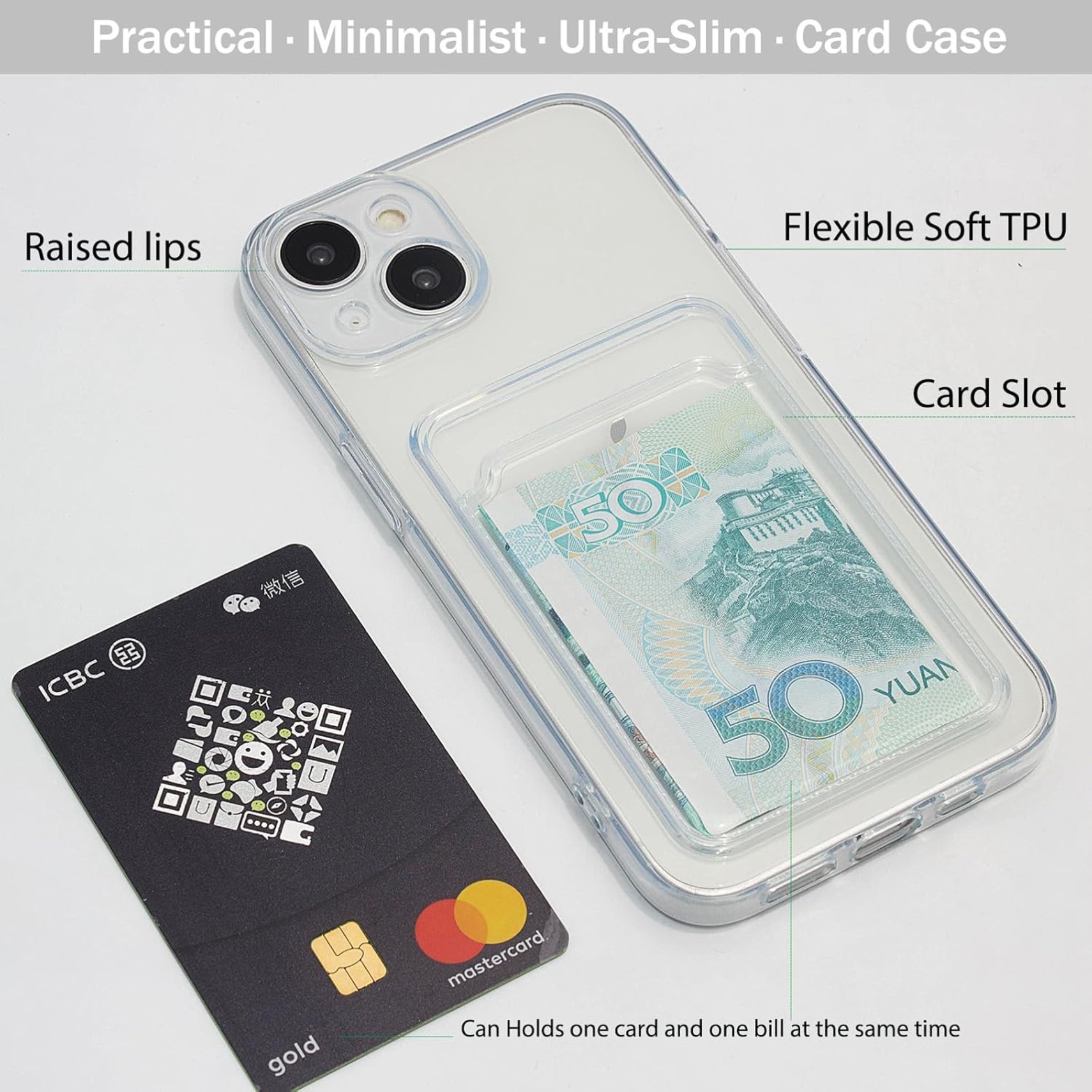 1SWEDEN skal för Iphone 14 - mobilskal korthållare slot TPU - 3