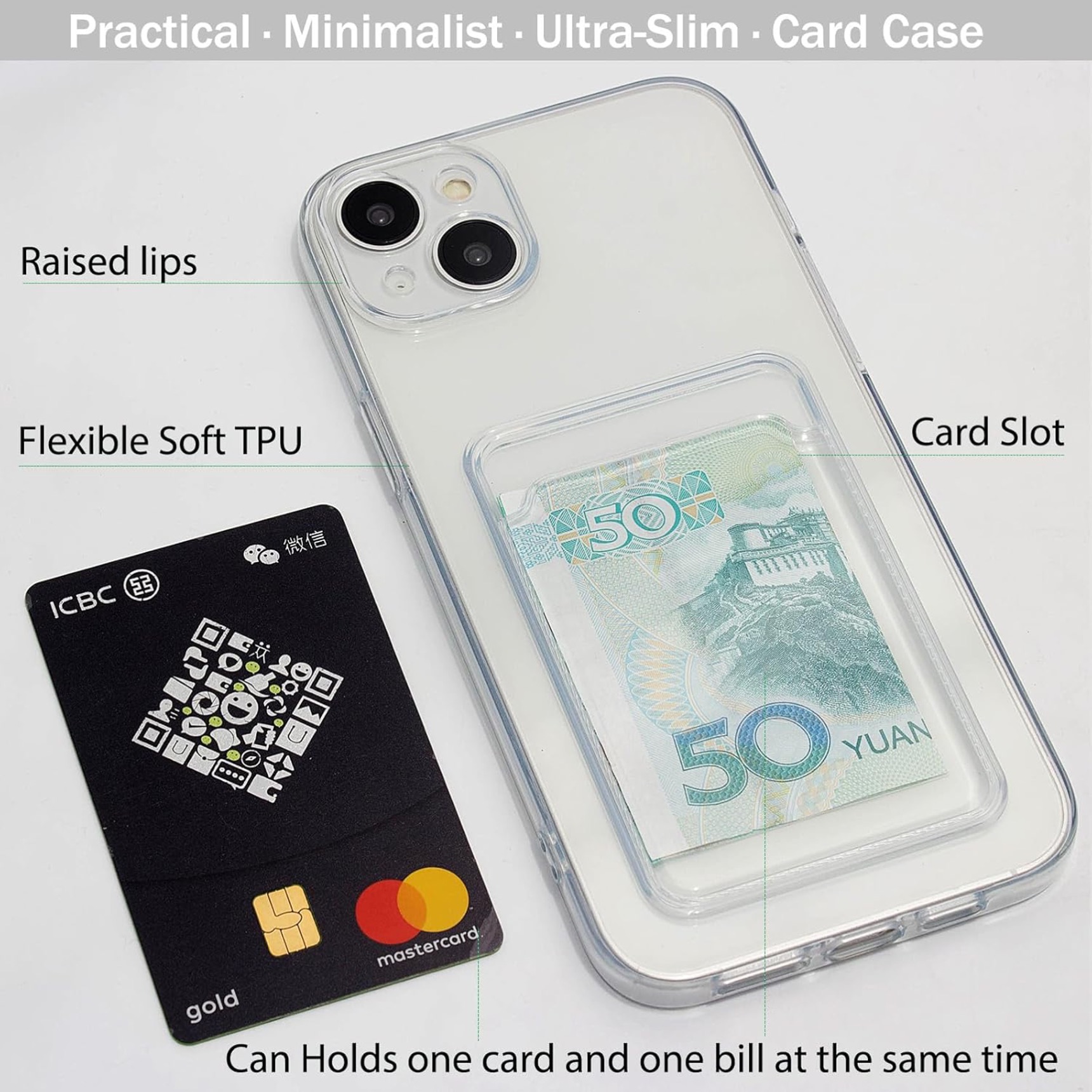 1SWEDEN skal för Iphone 14 Plus - mobilskal korthållare slot TPU - 3
