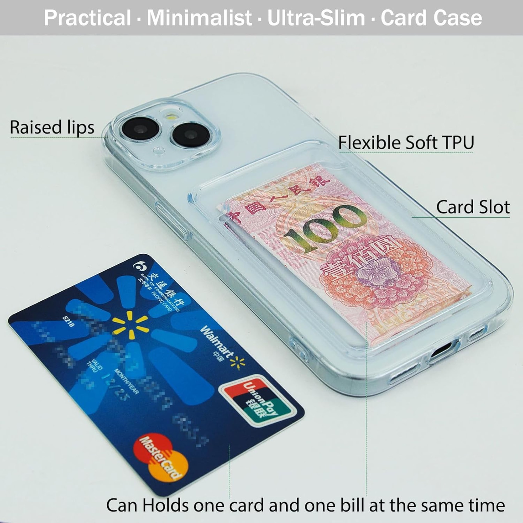 1SWEDEN skal för Iphone 15 - mobilskal korthållare slot TPU - 3