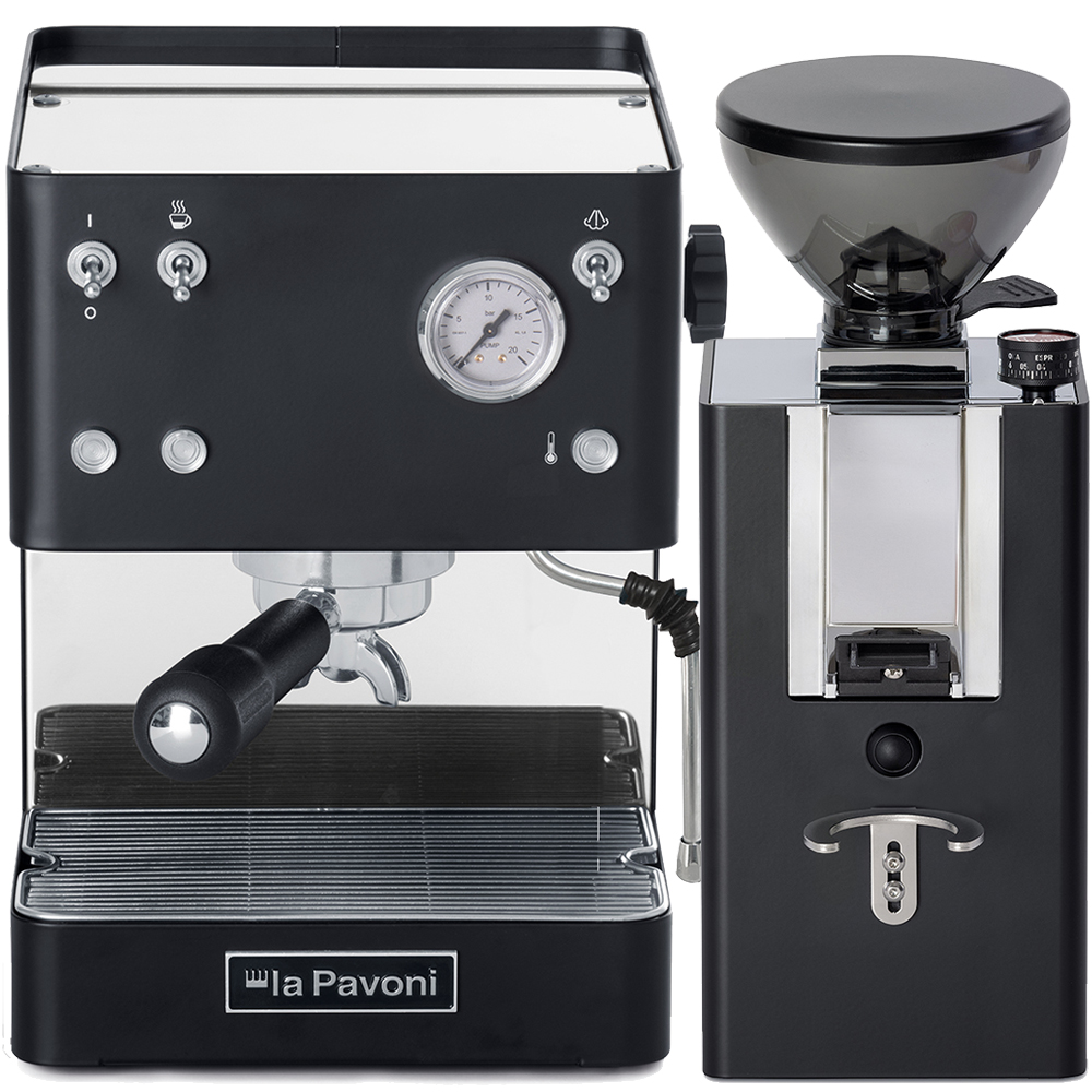 La Pavoni Casabar Black + La Pavoni Kube Mill Black