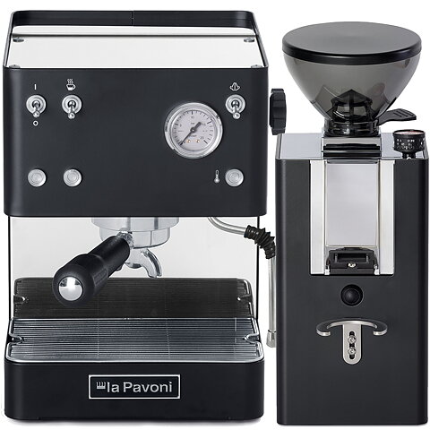 La Pavoni Casabar Black + La Pavoni Kube Mill Black