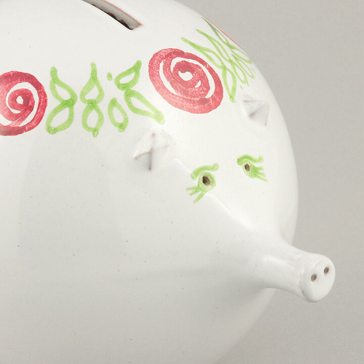 Göran Andersson (1962) White Piggy Bank with Swelling Form 17/13 cm
