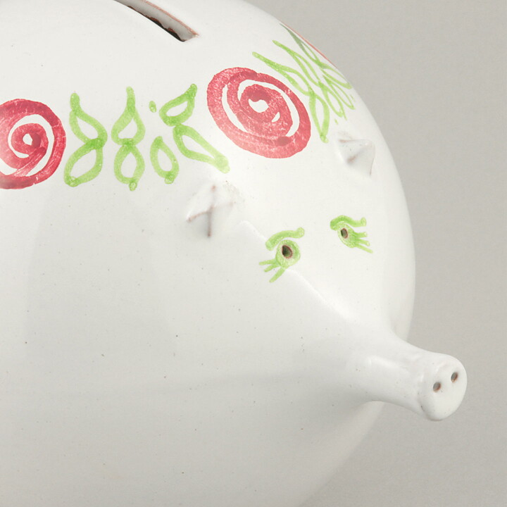 ゴラン・アンダーソン  白いブタの貯金箱   17/13cm  1962年