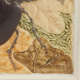 Staffan Johnson (Province Animals 1980s) White Wall Plaque with Stag Beetle Motif 20 cm