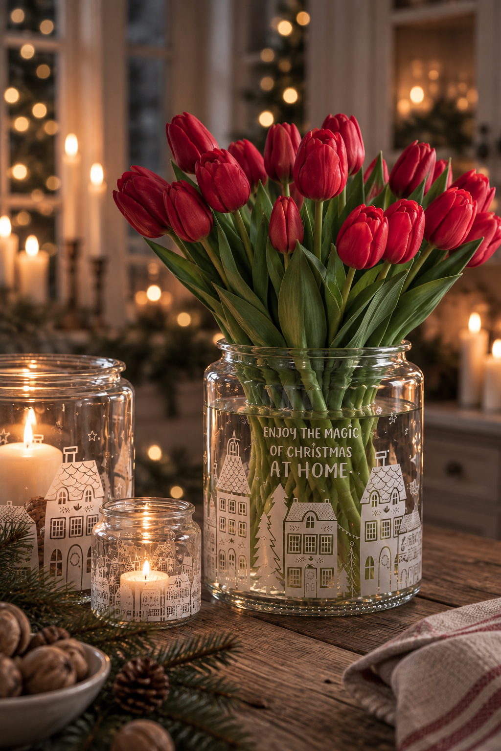 Artificial Tulip Bouquet Red - 30 cm - 2