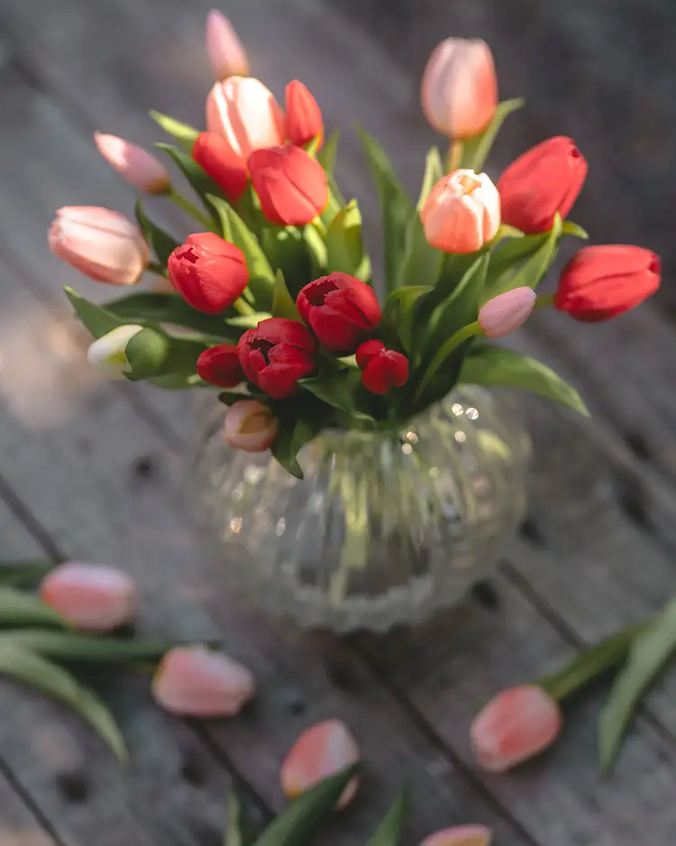 Artificial Tulip Bouquet Red - 30 cm
