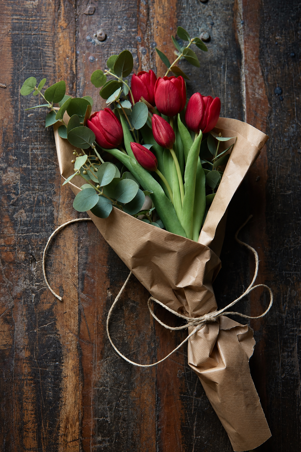 Artificial Tulip Bouquet Red - 30 cm