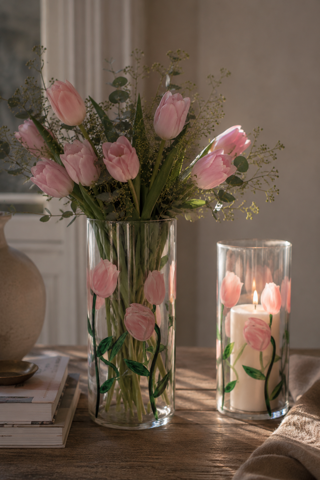 Vase Tulips Pink - 31 cm