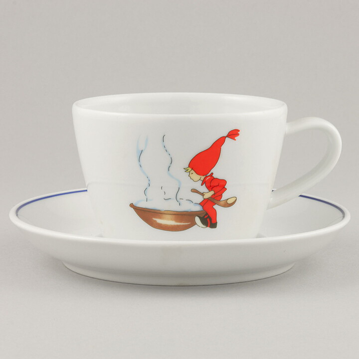Coffee Cup with Christmas Decor from Rörstrand 11 cm (Tomtejul 2000s)  [Sample Images]