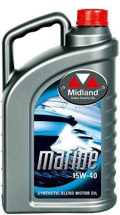 Midland 15W-40 Delsyntet Marine Oil Inombordsmotorer 4 Liter Dunk  22713 