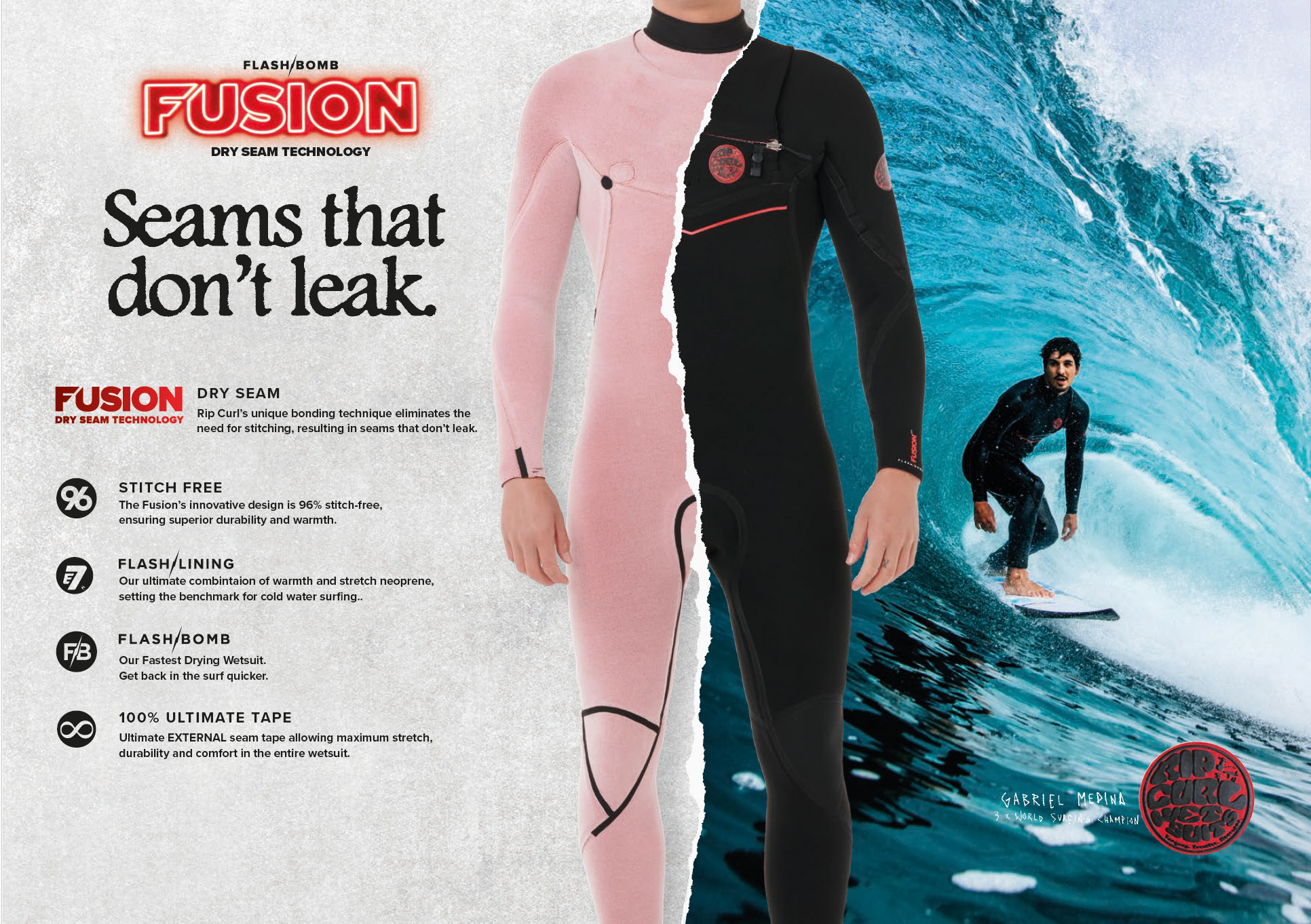 Rip Curl våtdräkt dam Flashbomb Fusion 4/3 E7 CZ - 3