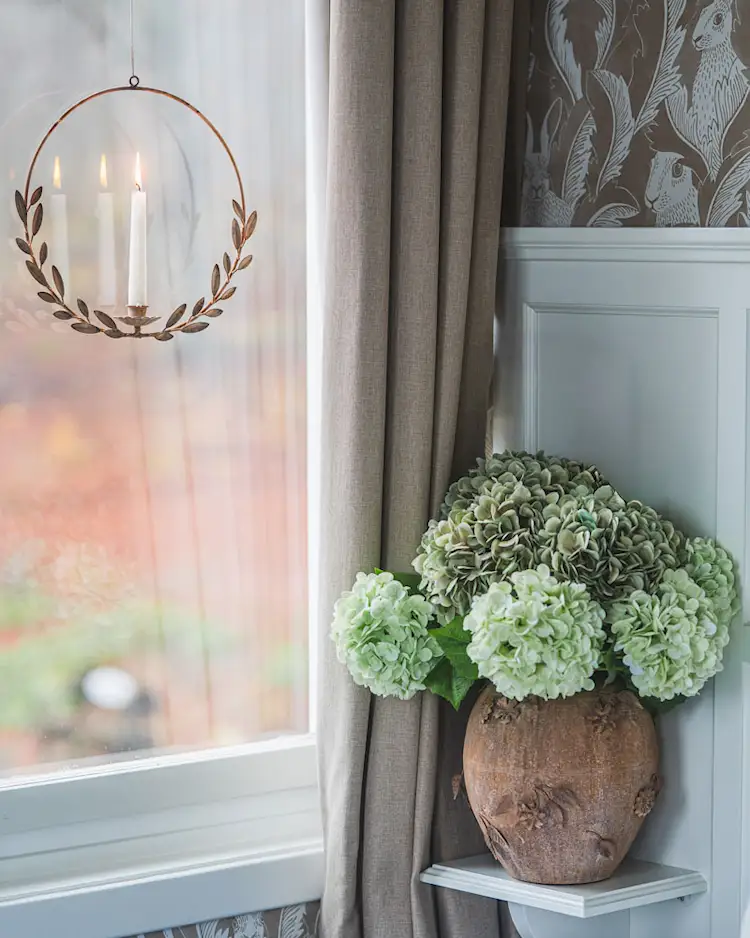 Ljushållare Leonora Floral Beige - 34 cm