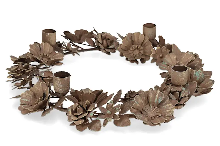 Ljusstake Nanna Floral Brown - Ø34 cm - 2