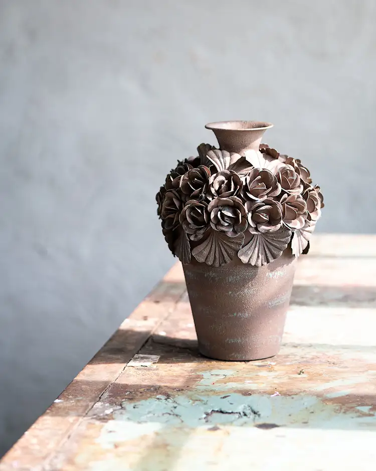 Ofelia Floral Brown Vase - 30 cm - 2