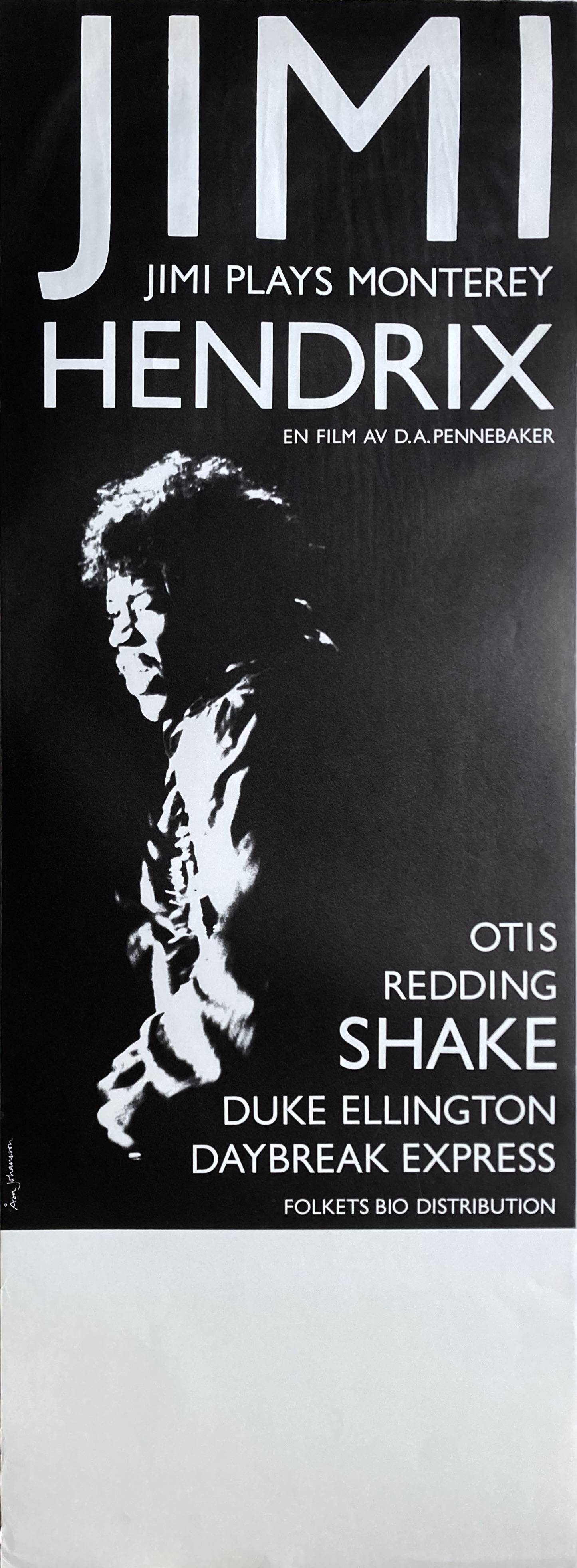 JIMI HENDRIX - Jimi Plays Monterey (1970's ) Film poster