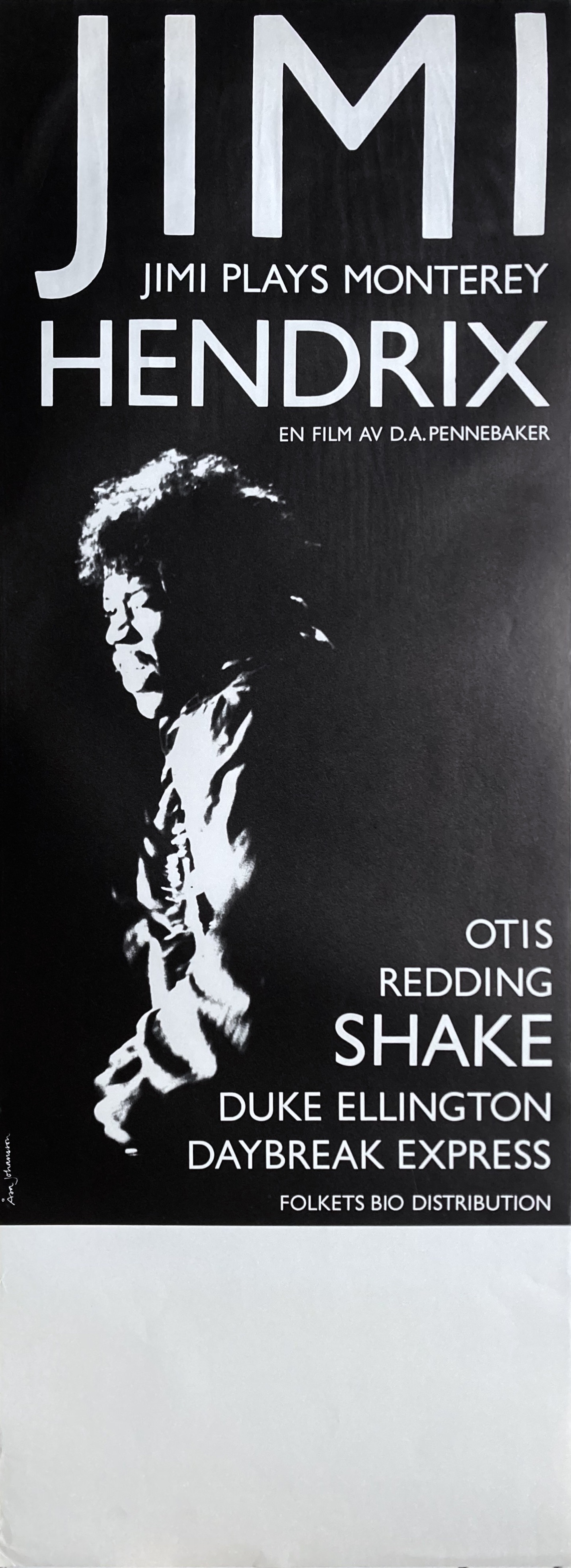 JIMI HENDRIX - Jimi Plays Monterey (1970's ) Film poster - 2