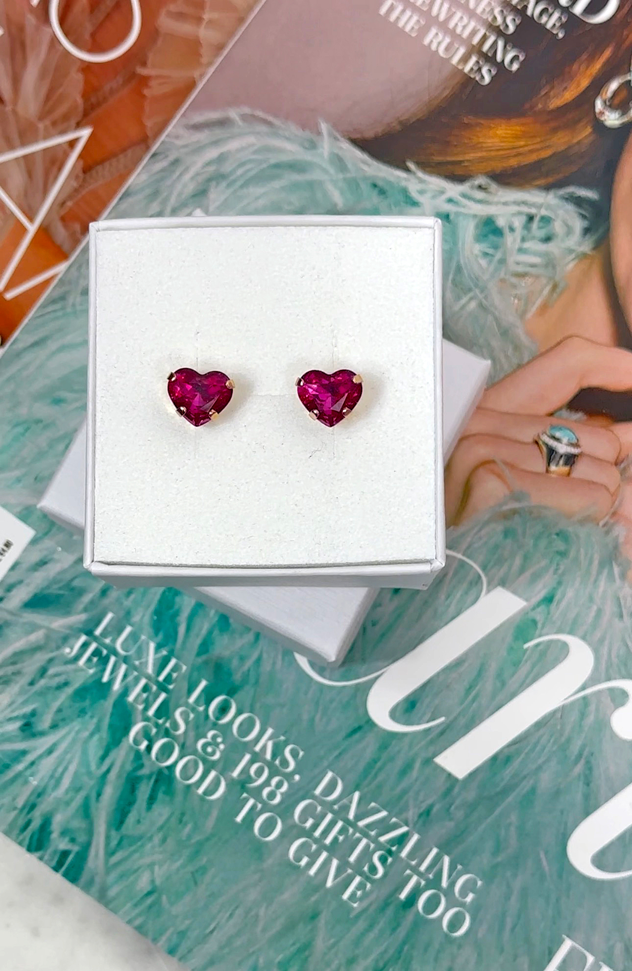 Earring Petite Forever Heart Dark Rose Gold