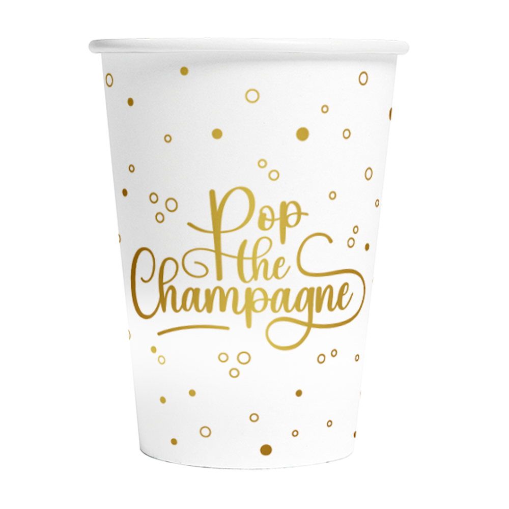 Pappersmuggar - "Pop the champagne" - Vit