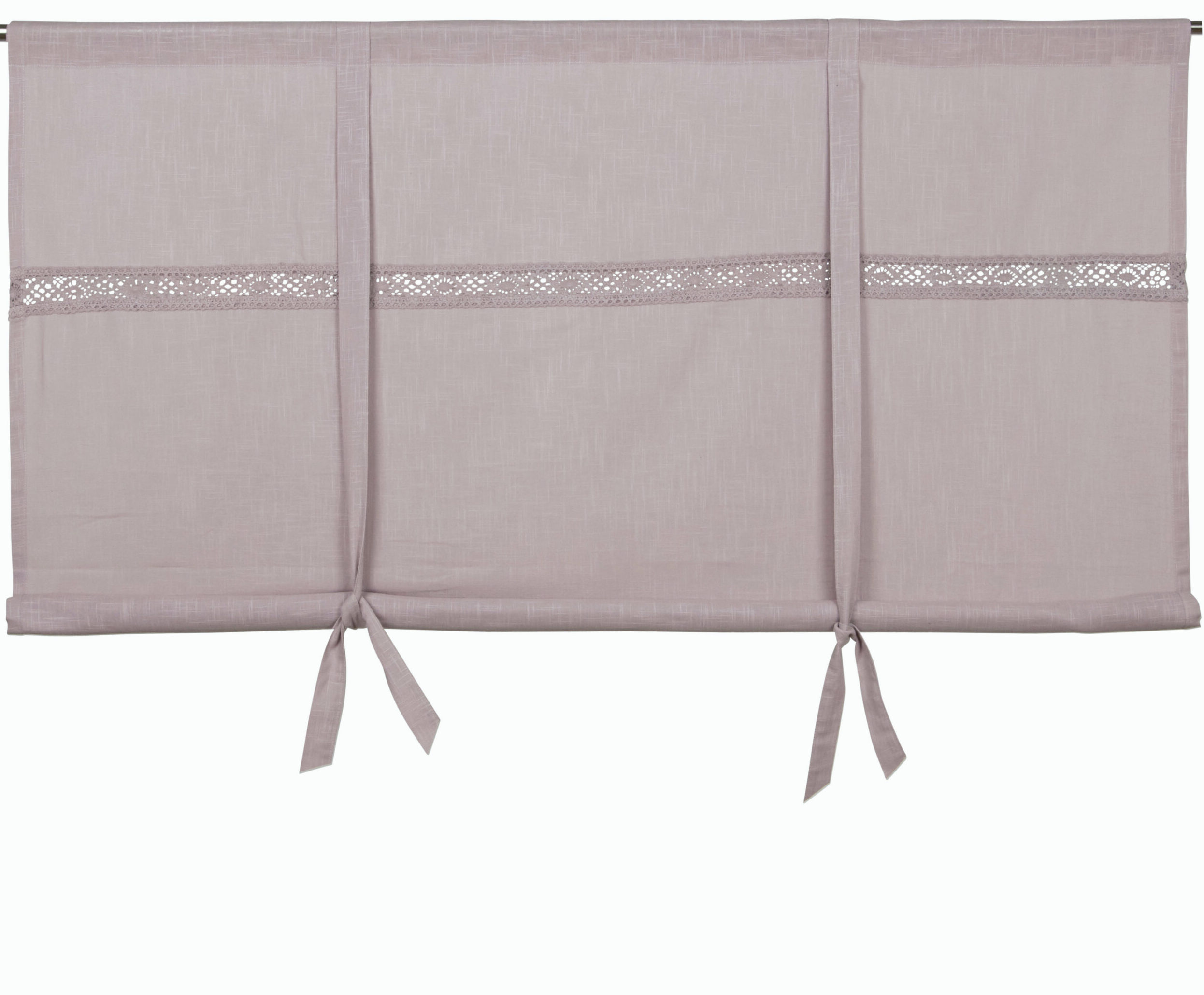 Hissgardin lavendel lila med spets i shabby chic lantlig stil