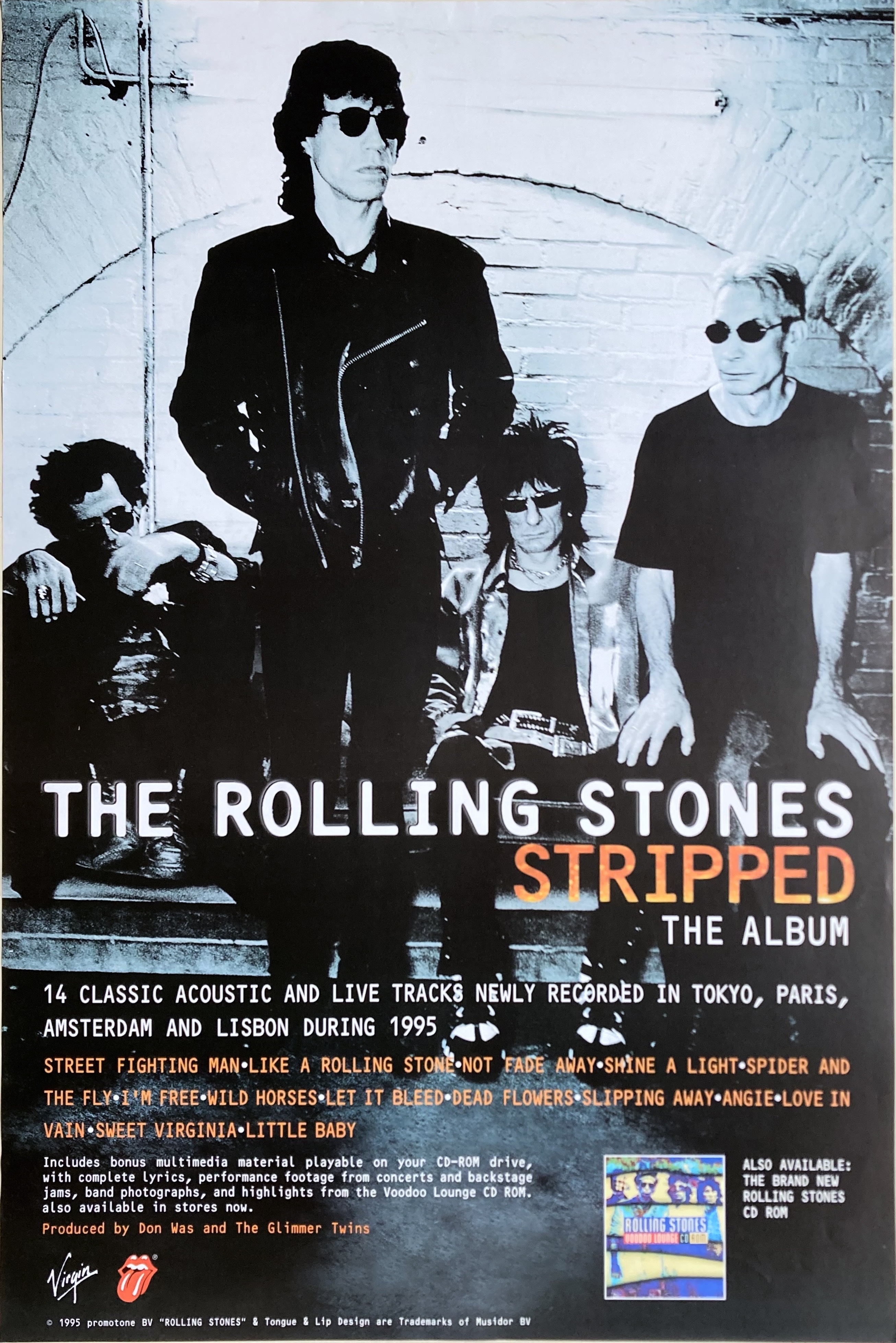 ROLLING STONES - Stripped (1995) LP Promo poster