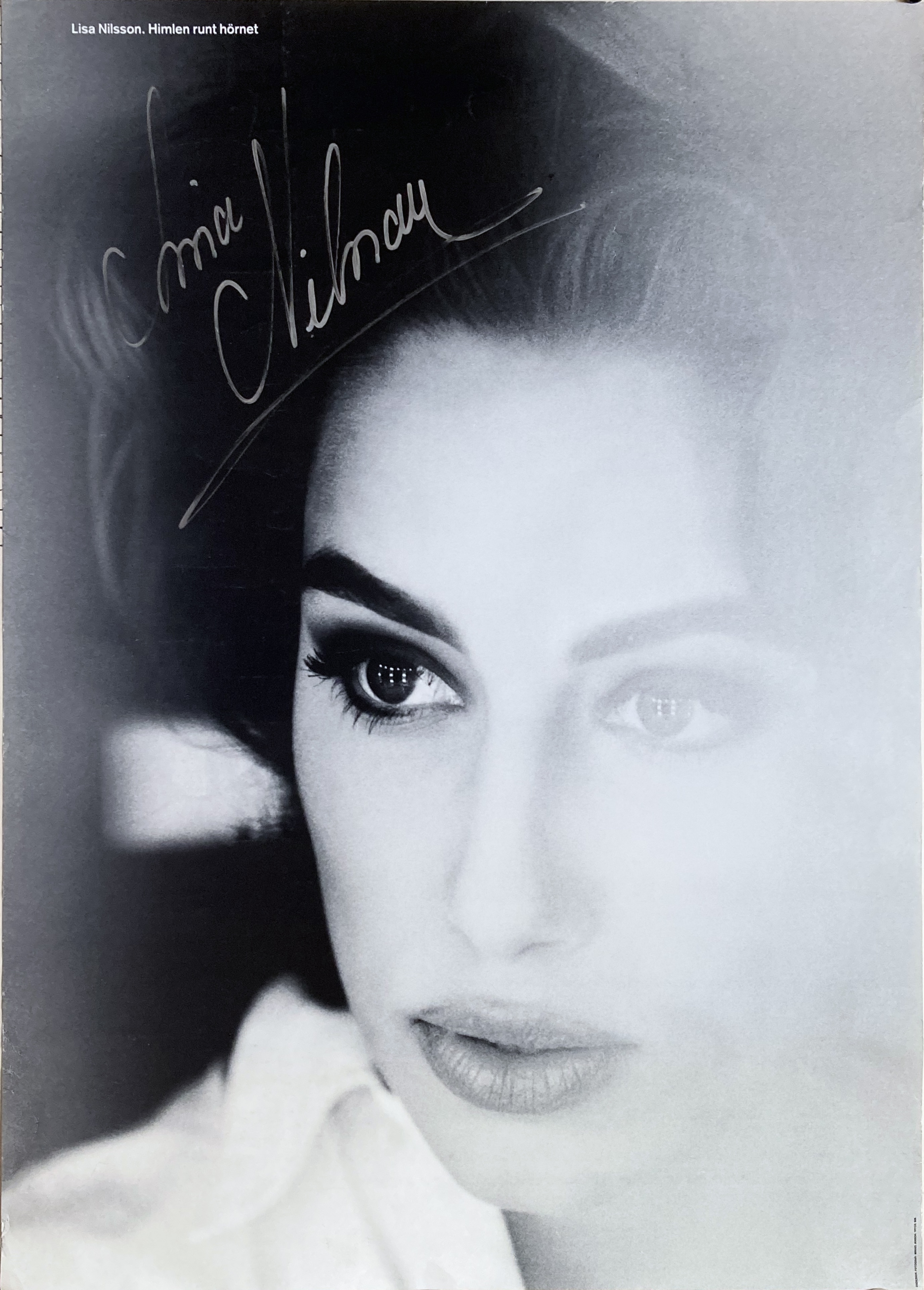 LISA NILSSON - Himlen runt hörnet (1992) SIGNED LP Promo poster
