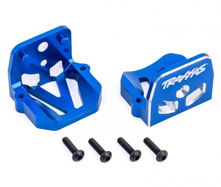 Traxxas Motorfäste Fram & Bak Set Alu Blå X-Maxx, XRT