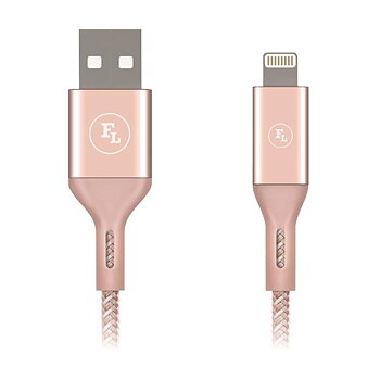 Pink braided lightning to USB charger cable 2m (10-480745)