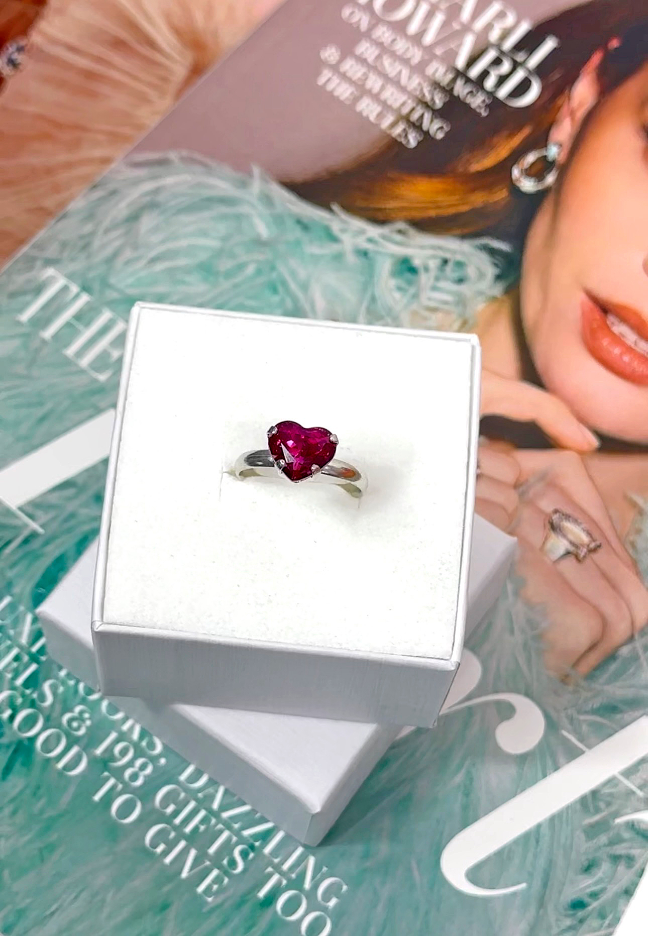 Ring Petite Forever Heart Dark Rose Silver