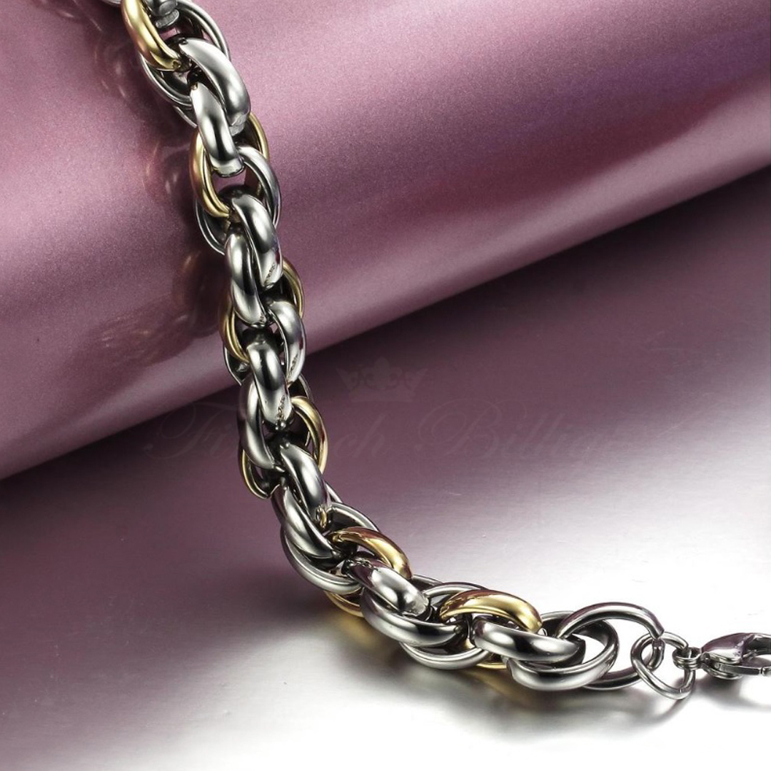 Lyxigt armband i guld och stål – Two Tone Soft 10mm