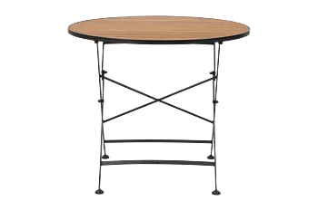 BREWER dining table Black/teak ø85