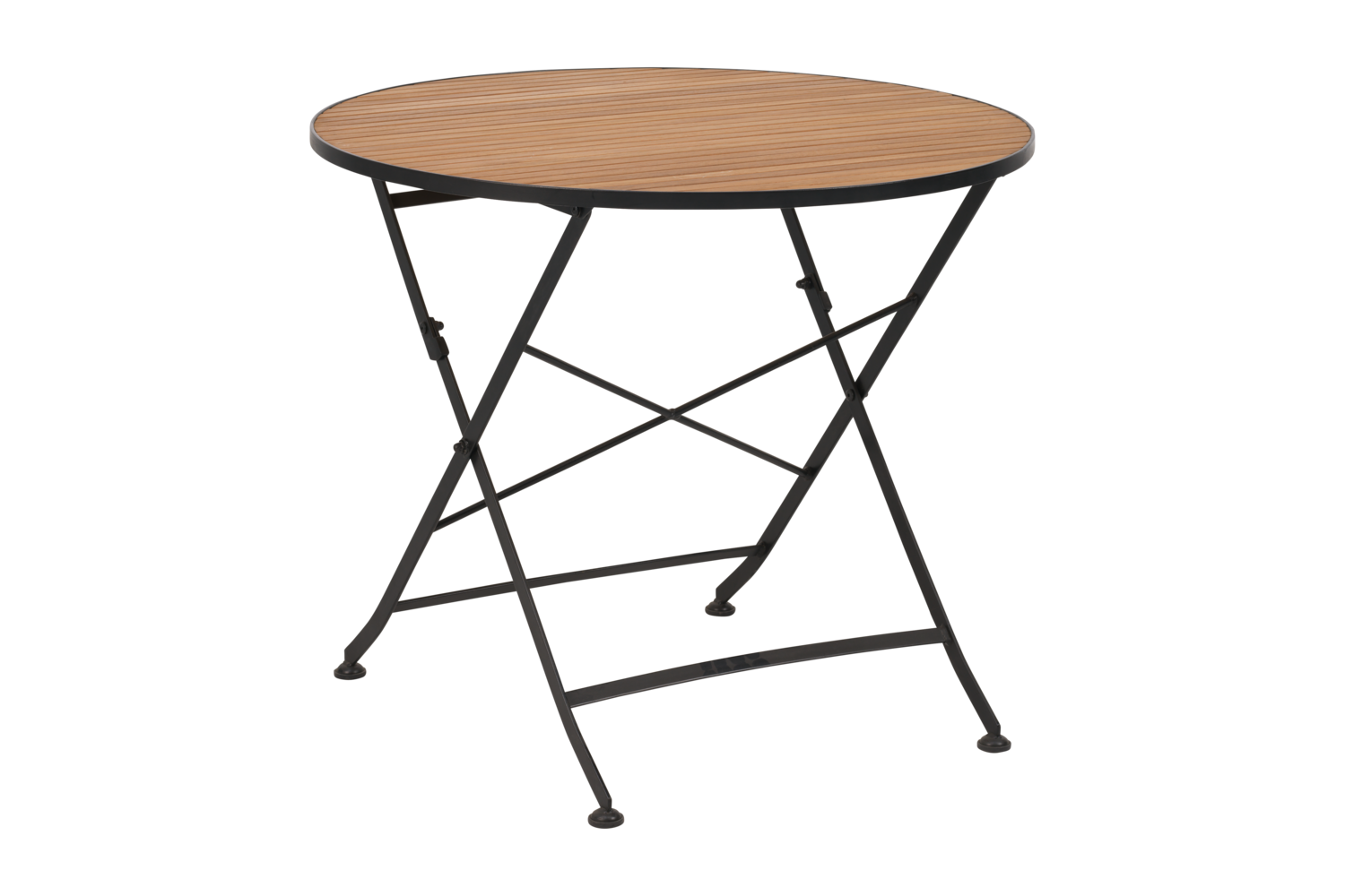 BREWER dining table Black/teak ø85