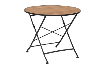 BREWER dining table Black/teak ø85