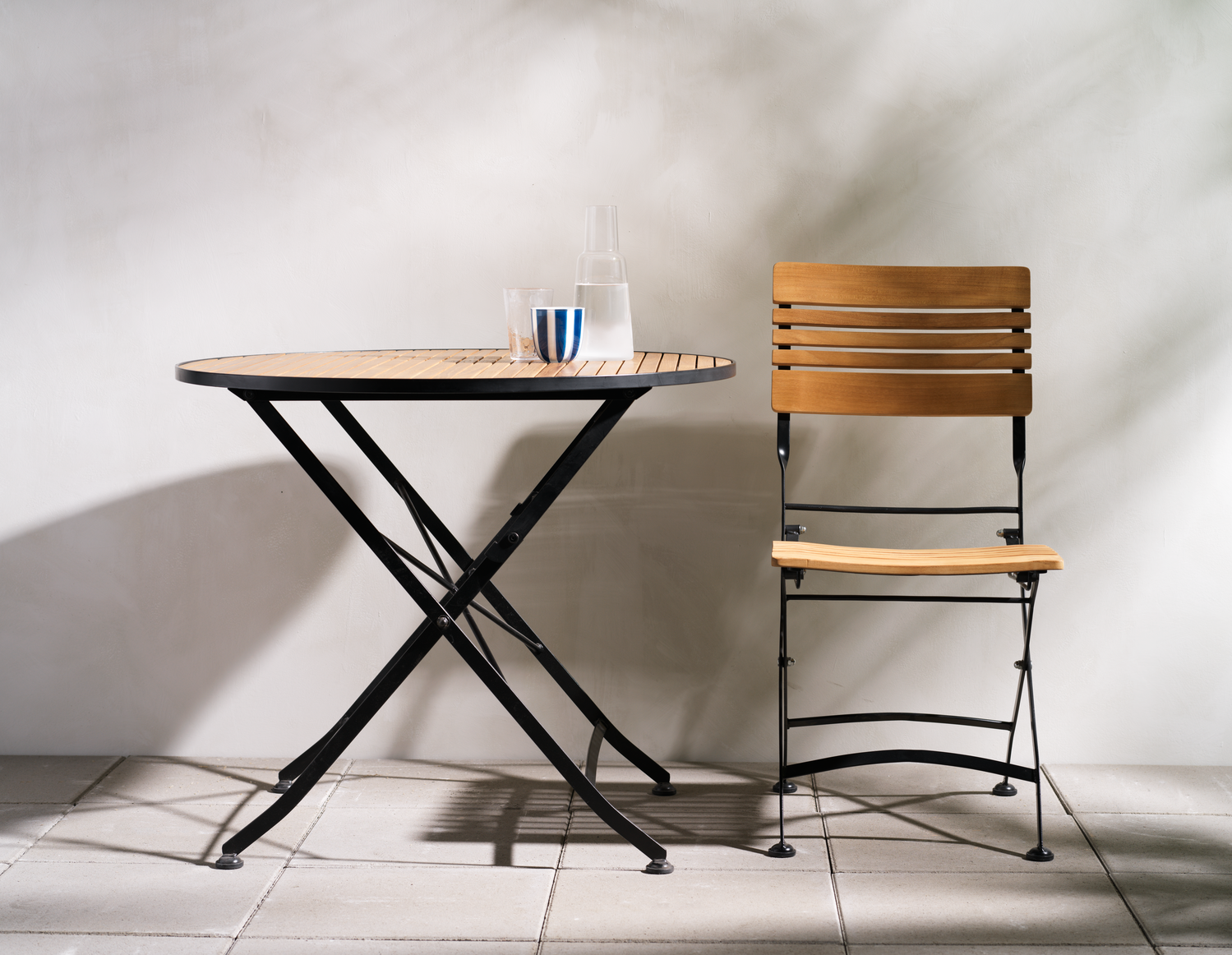 BREWER dining table Black/teak ø85 - 3