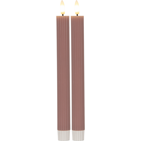 LED Antikljus Flamme Stripe Rosa 2-pack  - 2