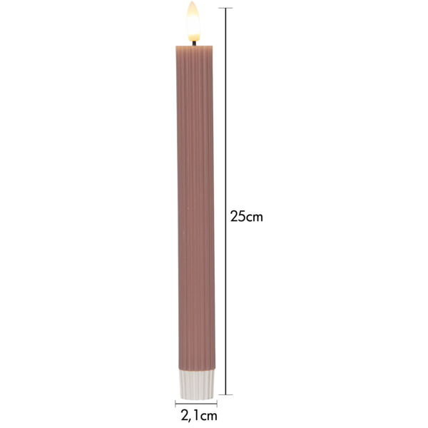 LED Antikljus Flamme Stripe Rosa 2-pack  - 4