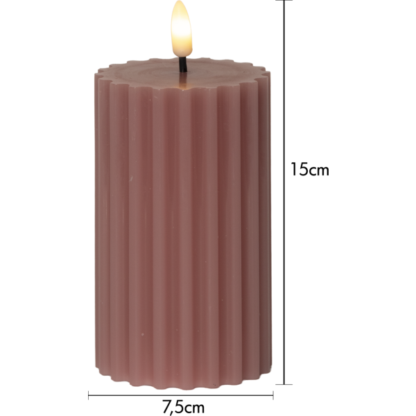 LED Blockljus Flamme Stripe Rosa - 4