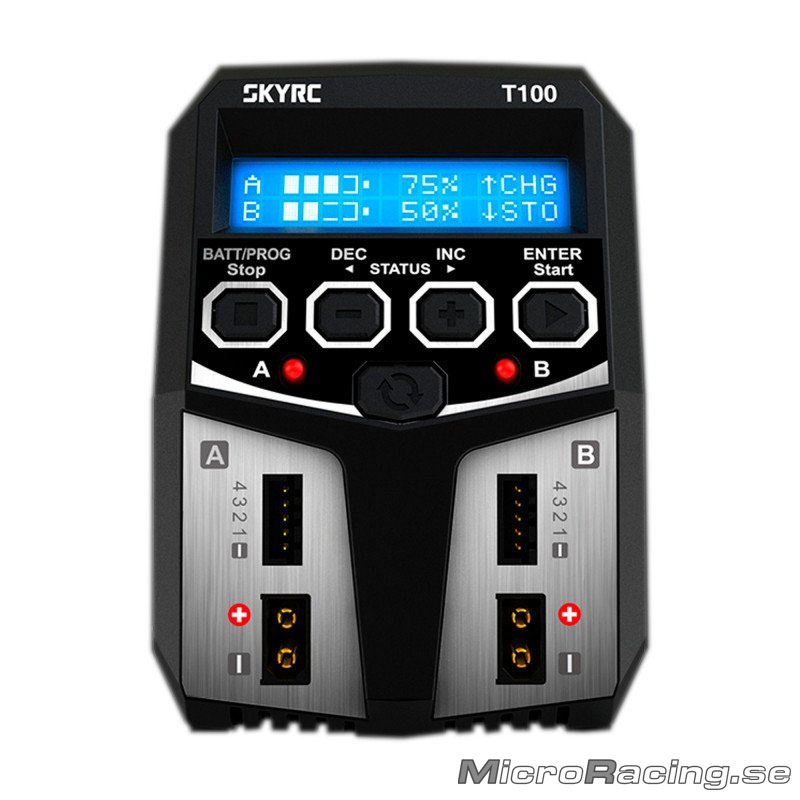 SKYRC - Charger T100, 240VAC 0.1-5A 2x50W - 3