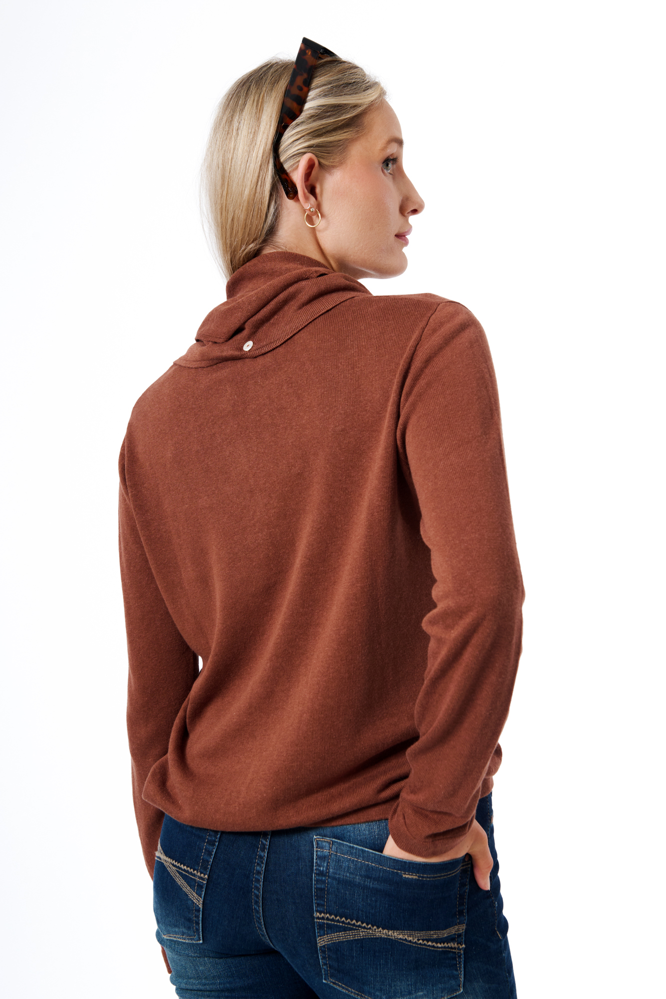 Kriss jumper with scarf  tan - 6