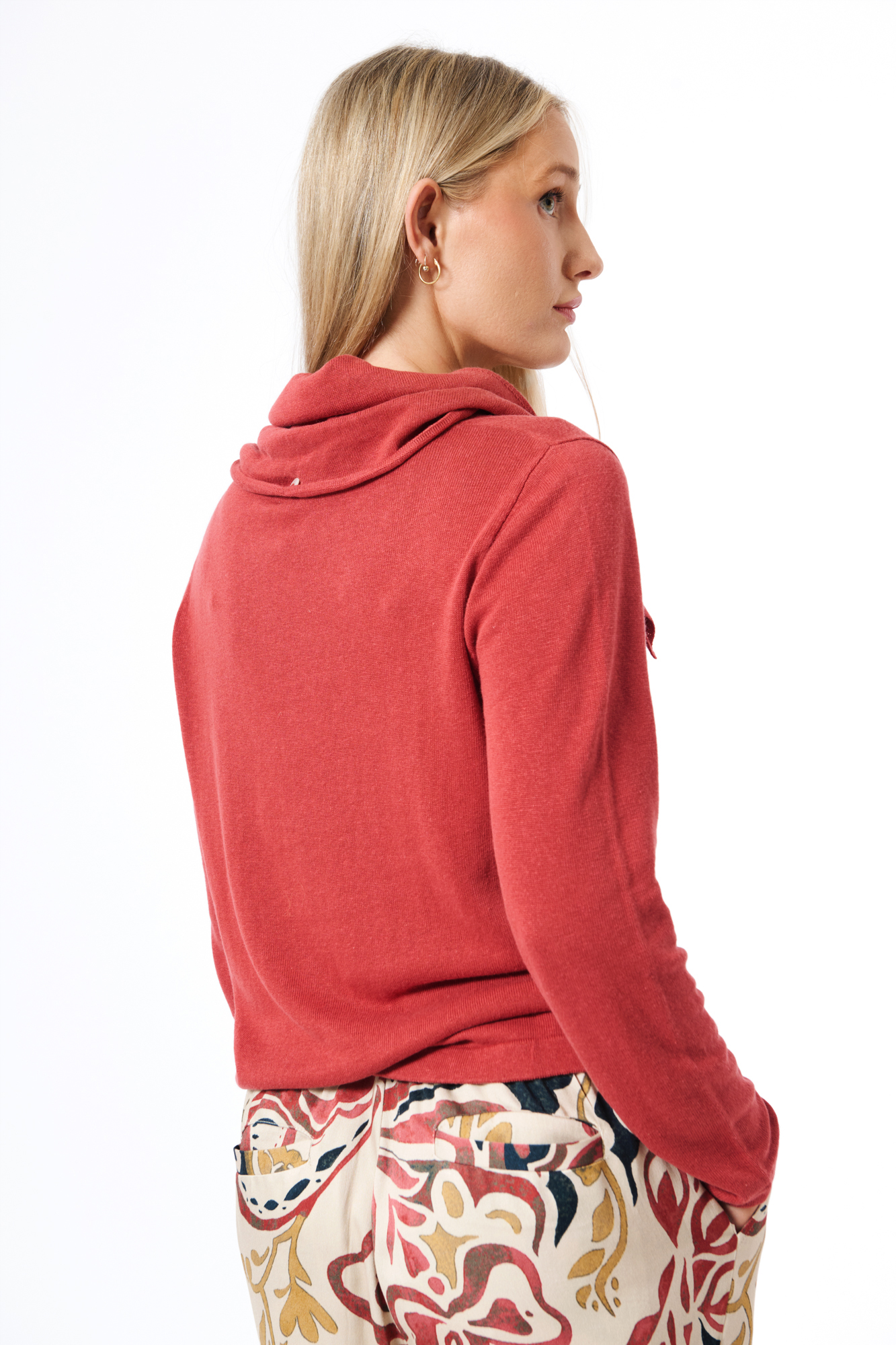 Kriss jumper with scarf  terracotta - 6