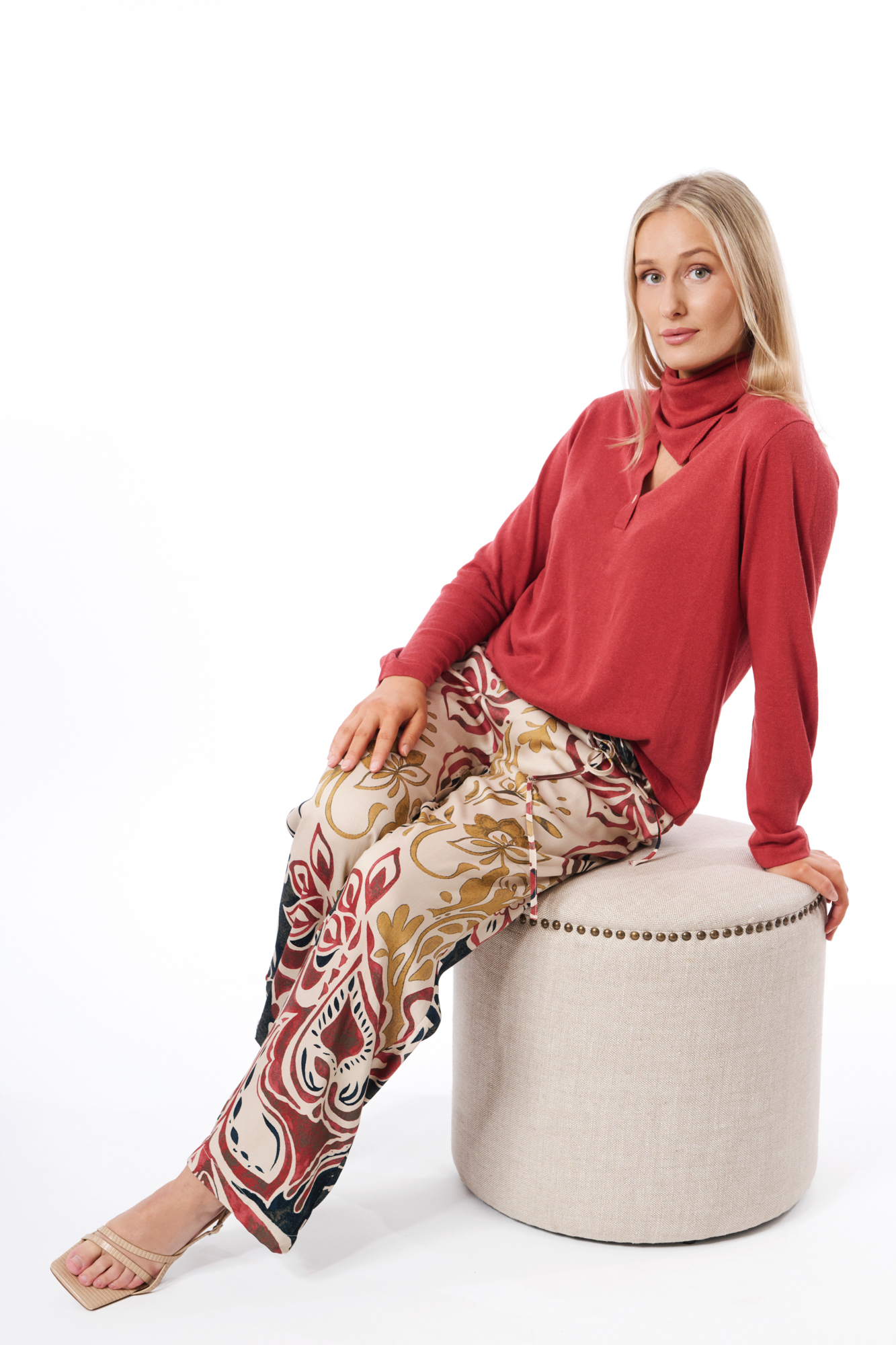 Kriss jumper with scarf  terracotta - 3