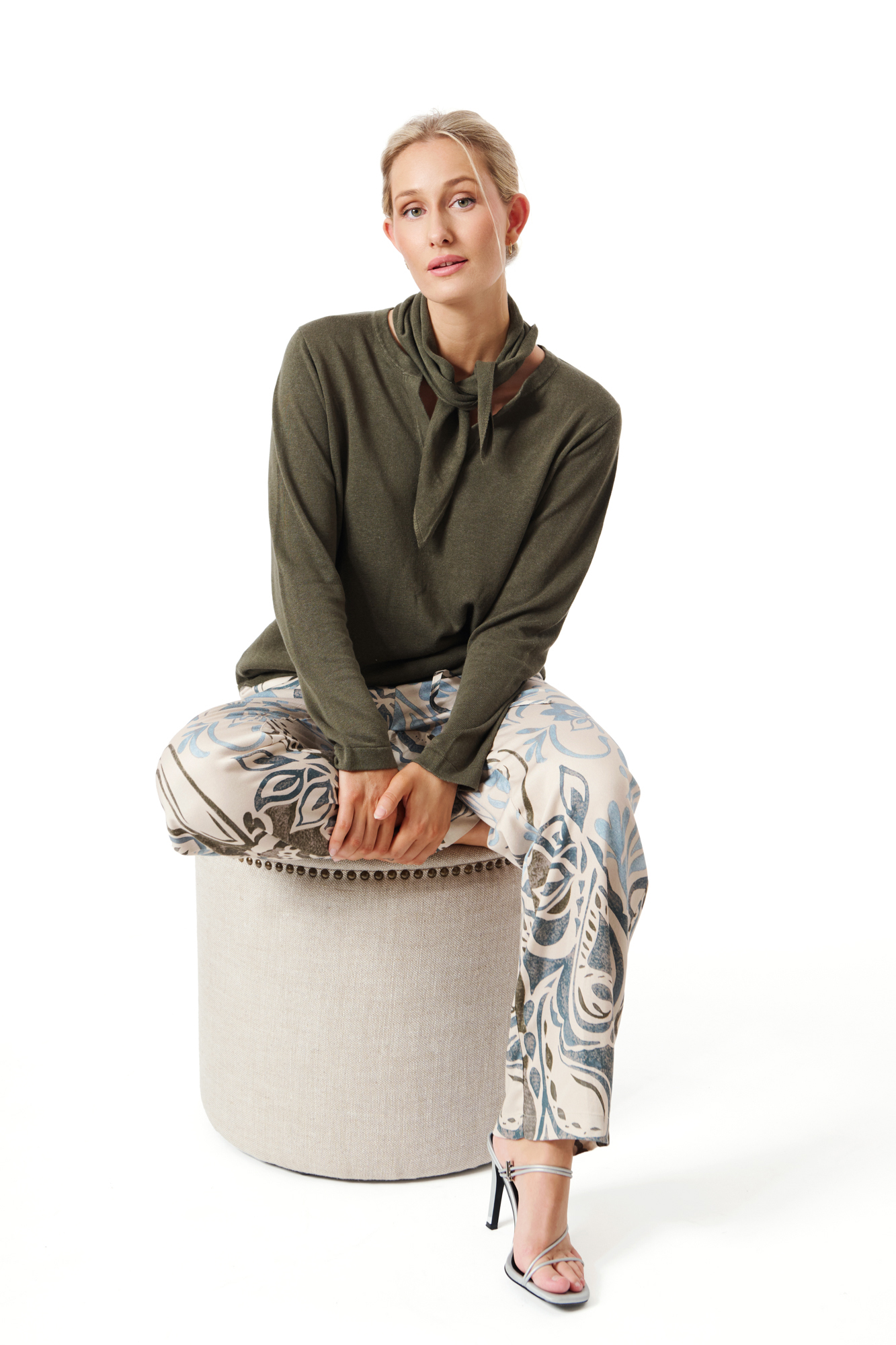 Kriss jumper with scarf  evergreen - 4