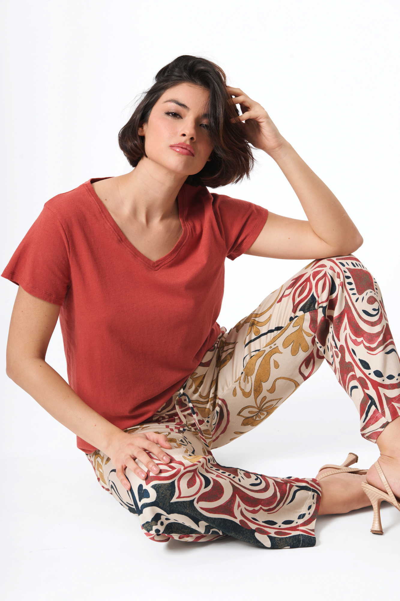 Lisen top  terracotta