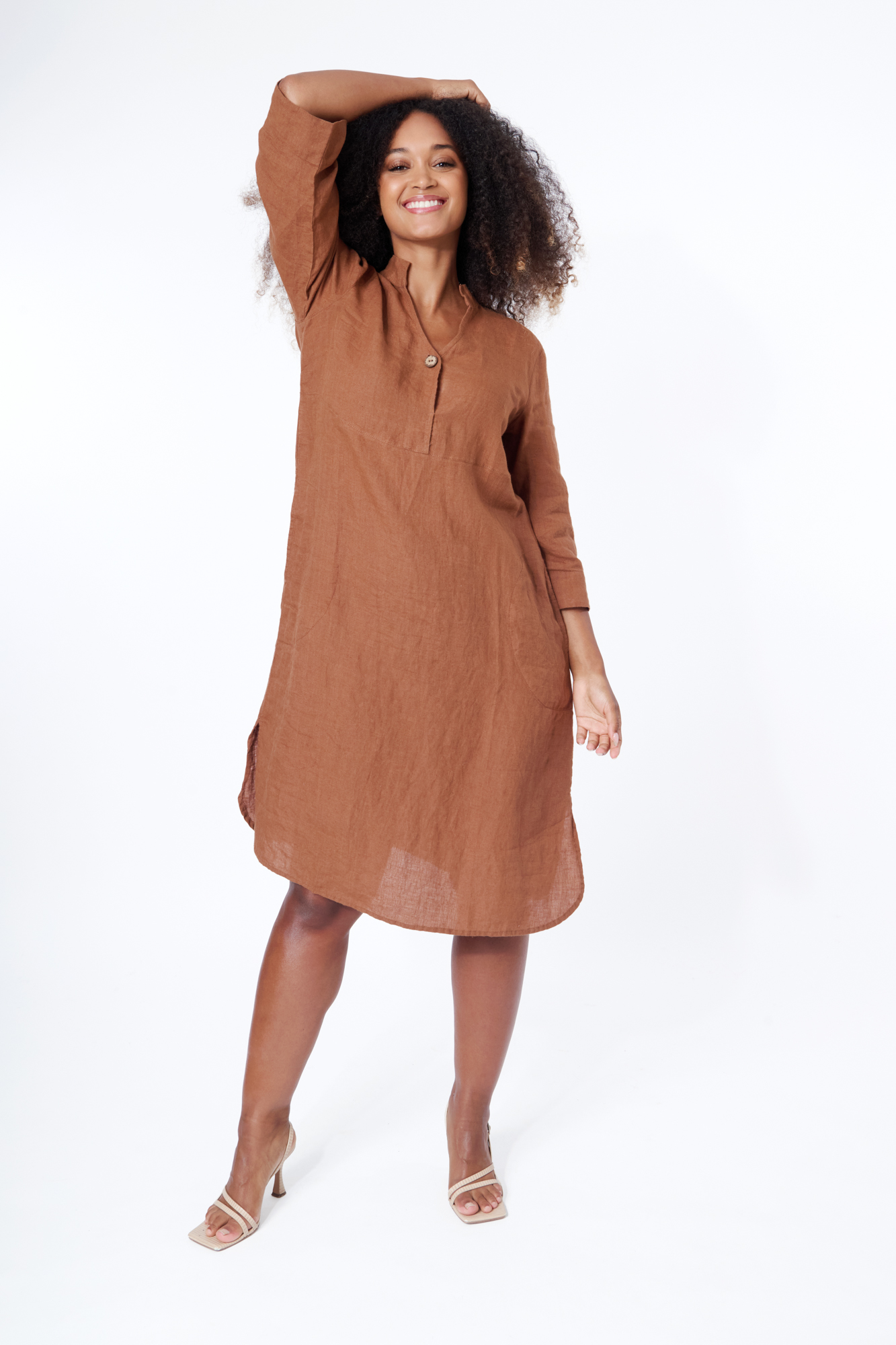 Julia dress  tan - 2