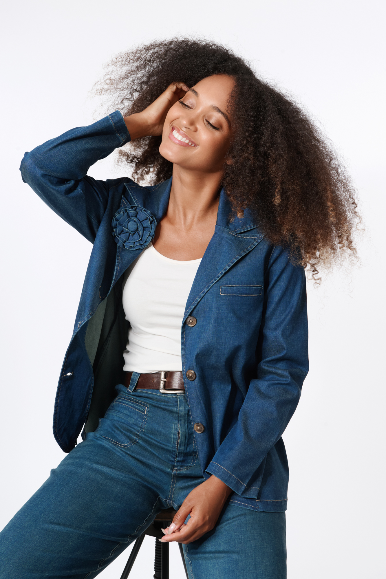 Jostine kavaj  lt. denim - 5
