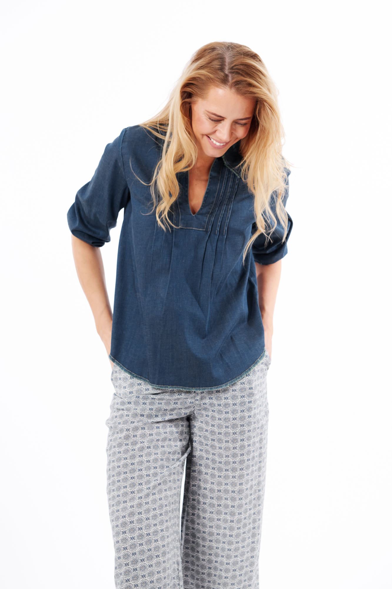 Jorun blus  lt. denim - 2