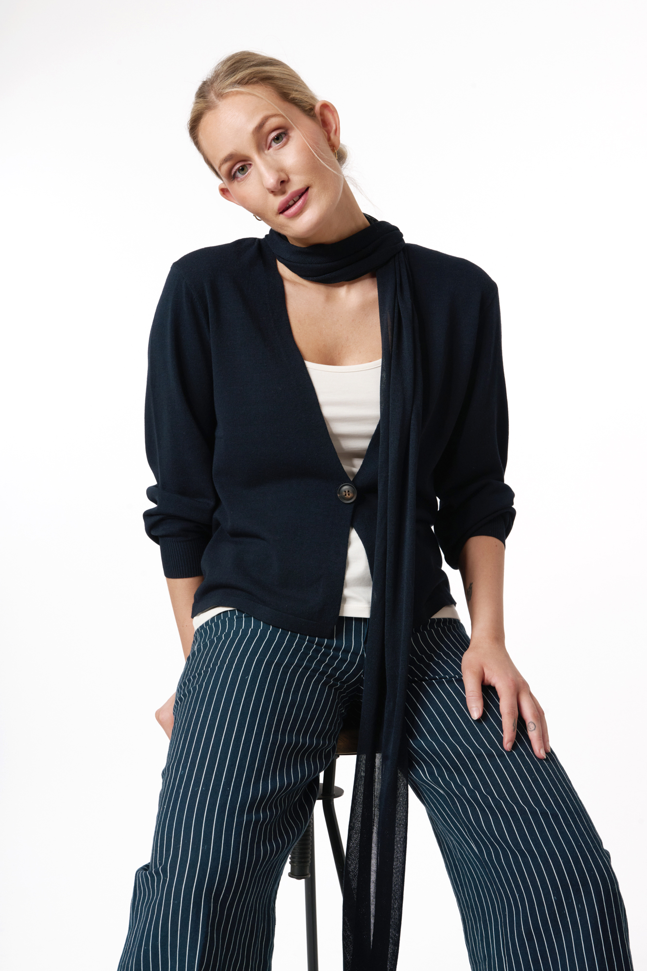 Karen cardigan with shawl  twilight