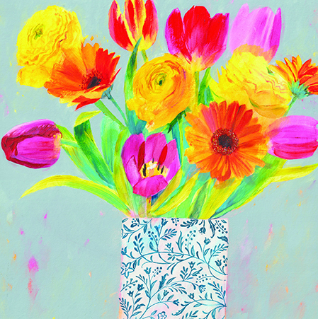 Bday Open / Spring Flowers, Greeting Card