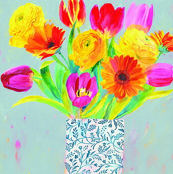 Bday Open / Spring Flowers, Greeting Card