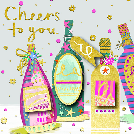 Bday Open / Bright Bottles, Greeting Card