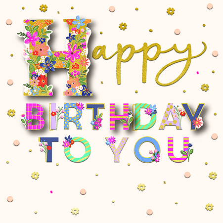 Bday Open / Floral Birthday, Greeting Card
